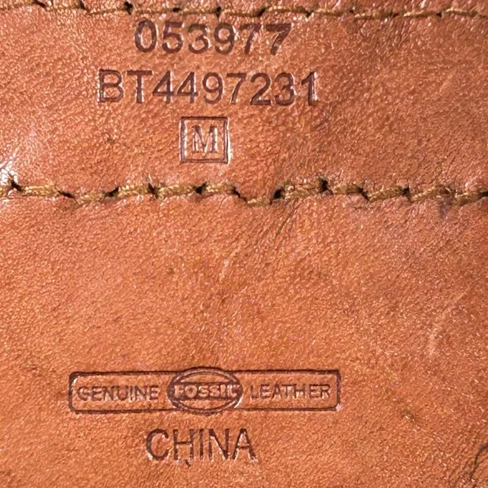 Fossil 2 1/2" Wide Braided Leather Buckle, Size Medium. Bohemian Boho-Chic - Picture 6 of 9